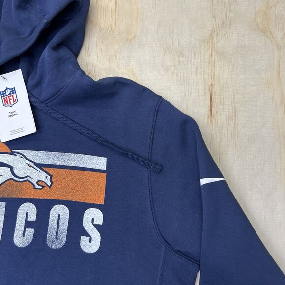 NEW Denver Broncos Nike Team Logo Cotton Hooded Sweatshirt Hoodie MD - Picture 6 of 14